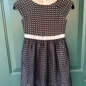 Kate Spade Black Lace Party Dress Girls 7 Pink Lining Cap Sleeve Event Occasion
